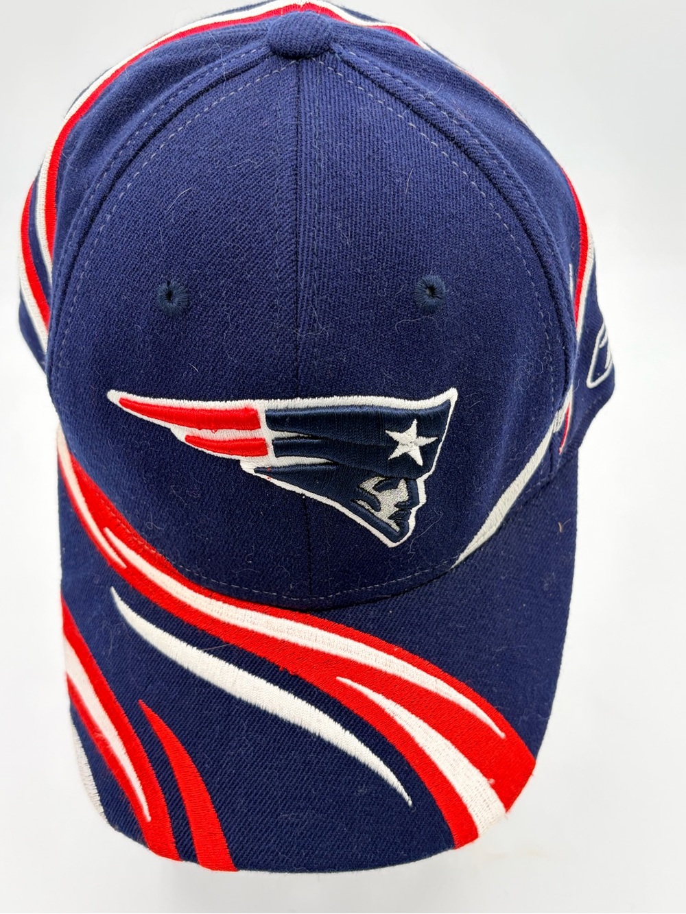 Vintage New England Patriots, Reebok cap stretch fit swirl wave